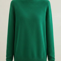 FOREST CASHMERE MOCK-NECK PULLOVER