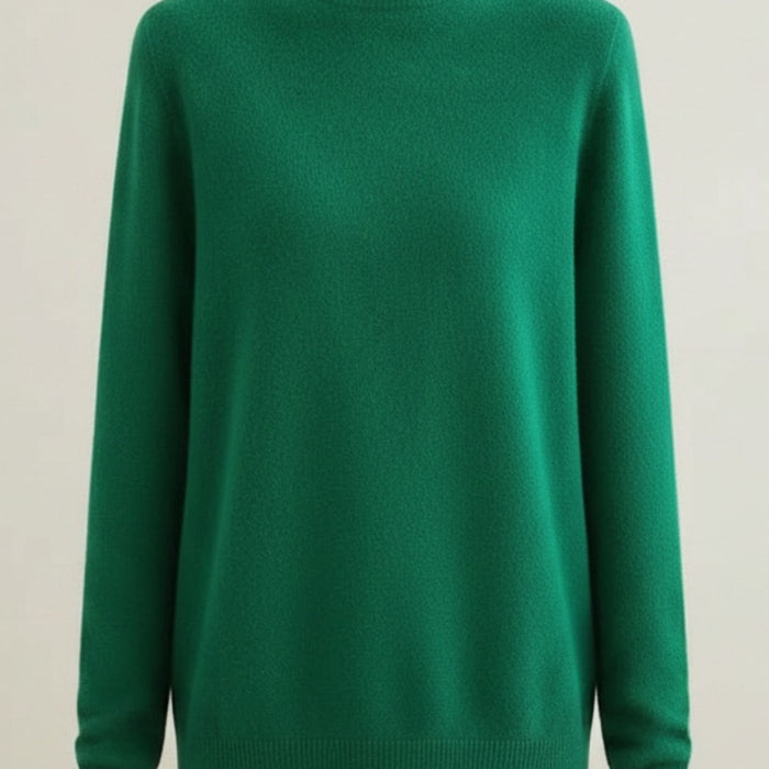 FOREST CASHMERE MOCK-NECK PULLOVER