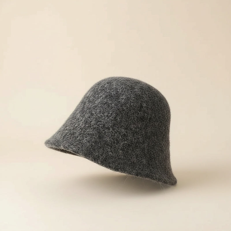FELTED WOOL SCULPTED BUCKET HAT