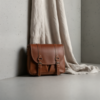 VEGETABLE-TANNED LEATHER MESSENGER BAG