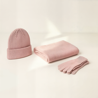 RIBBED KNIT WINTER TRIO SET
