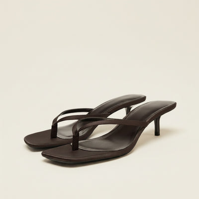SQUARE TOE KITTEN HEEL MULE