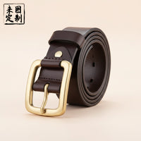 FULL-GRAIN BRASS PIN BELT