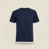 NAVY WOOL-LYOCELL CREW TEE