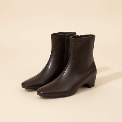 ESPRESSO SQUARE-TOE ZIP ANKLE BOOT