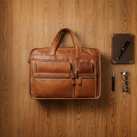 TAN GRAIN LEATHER BRIEFCASE
