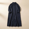 LINEN SHIRT DRESS MIDI