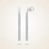 MOISSANITE LINEAR BAR DROP EARRINGS