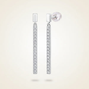 MOISSANITE LINEAR BAR DROP EARRINGS
