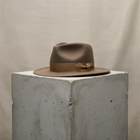 CAMEL WIDE-BRIM WOOL FELT FEDORA