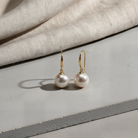 AKOYA PEARL DROP GOLD EARRINGS