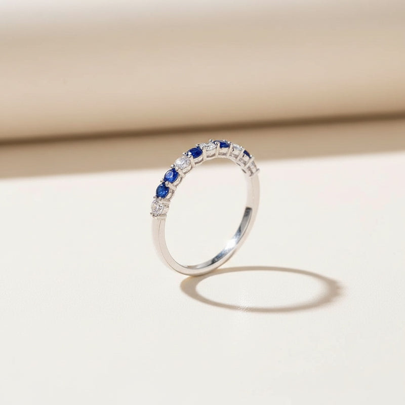 SAPPHIRE HALF ETERNITY STACKING BAND