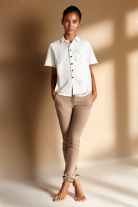 IVORY LINEN CAMP SHIRT