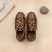 BROWN LEATHER COURT LOW SNEAKER