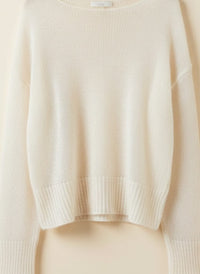 IVORY BOATNECK MOHAIR PULLOVER