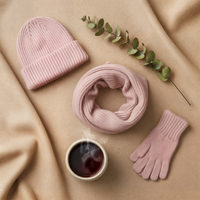 RIBBED KNIT WINTER TRIO SET