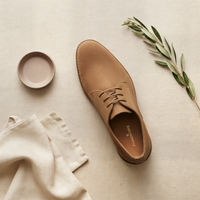 CAMEL SUEDE DERBY SHOE