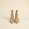 BEIGE POINTED SUEDE SOCK ANKLE BOOT