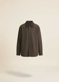 CONTRAST COLLAR CANVAS OVERSHIRT