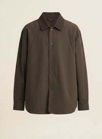 CONTRAST COLLAR CANVAS OVERSHIRT