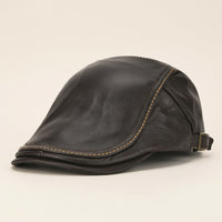 HERITAGE LEATHER NEWSBOY CAP