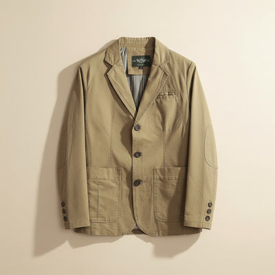 UNSTRUCTURED COTTON CAMEL BLAZER