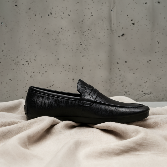 PEBBLED LEATHER PENNY LOAFER