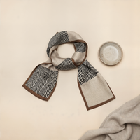 HOUNDSTOOTH SILK RIBBON SCARF