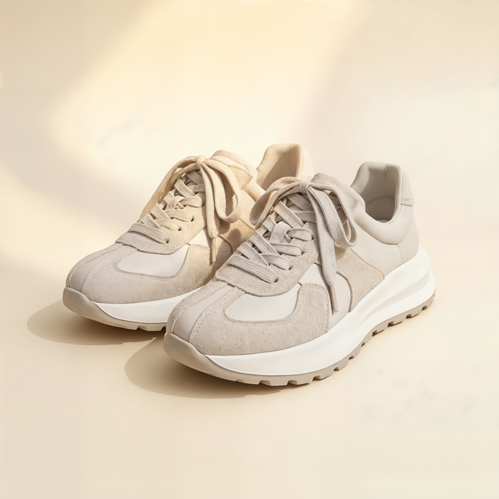 IVORY SUEDE PANEL RUNNER