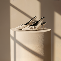 IVORY SLINGBACK KITTEN HEEL