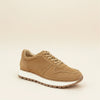CAMEL SUEDE CHUNKY LOW TRAINER