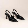 BLACK POINTED SLINGBACK STILETTO PUMP