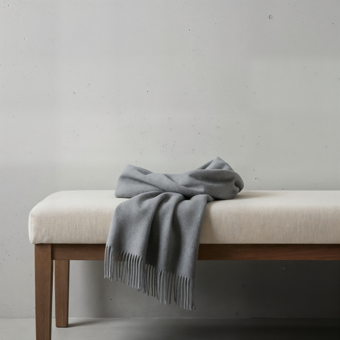 PURE WOOL FRINGE SCARF