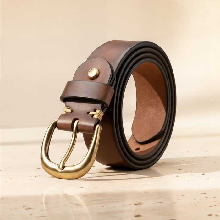 HAND-STITCHED FULL-GRAIN LEATHER BELT