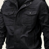 BLACK COTTON FIELD BOMBER JACKET