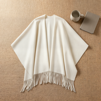 IVORY BRUSHED CASHMERE BLEND CAPE