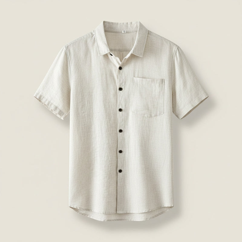 IVORY LINEN CAMP SHIRT