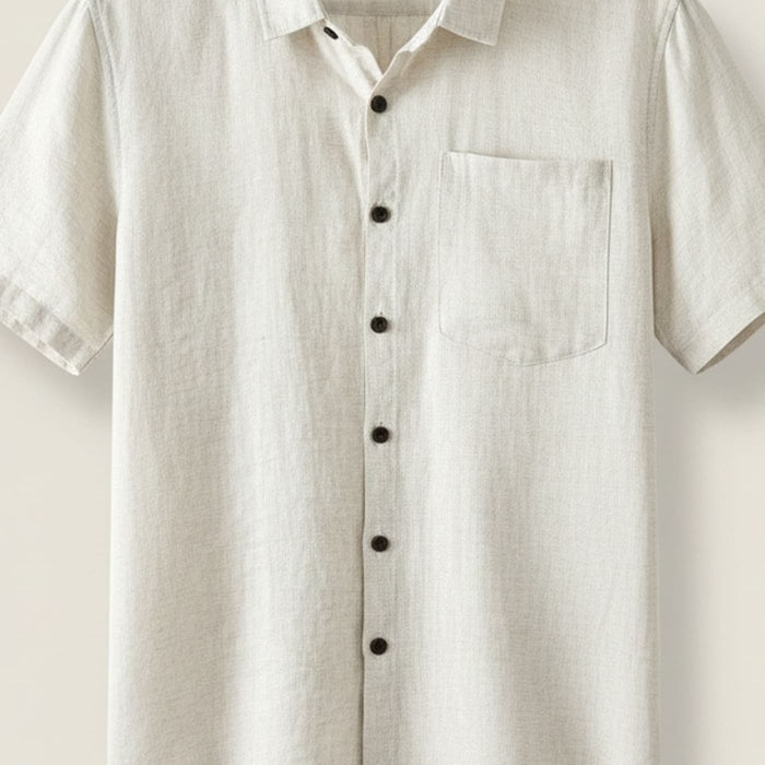 IVORY LINEN CAMP SHIRT