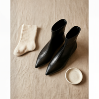 BLACK POINTED SOCK CHELSEA BOOT