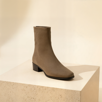 TAUPE SUEDE SQUARE ANKLE BOOT