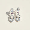 CLEAR QUARTZ AMETHYST DROP EARRINGS