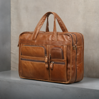 TAN GRAIN LEATHER BRIEFCASE