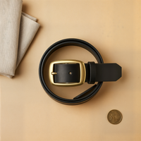 ITALIAN LEATHER BRASS PIN BELT