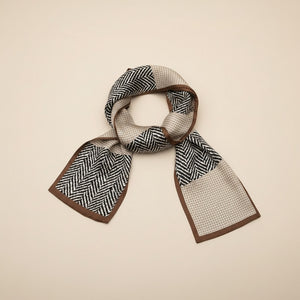HOUNDSTOOTH SILK RIBBON SCARF