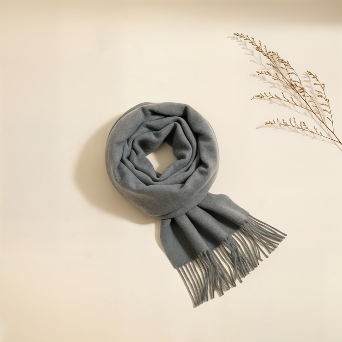 PURE WOOL FRINGE SCARF