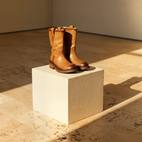 COGNAC BURNISHED SLOUCH ENGINEER BOOT