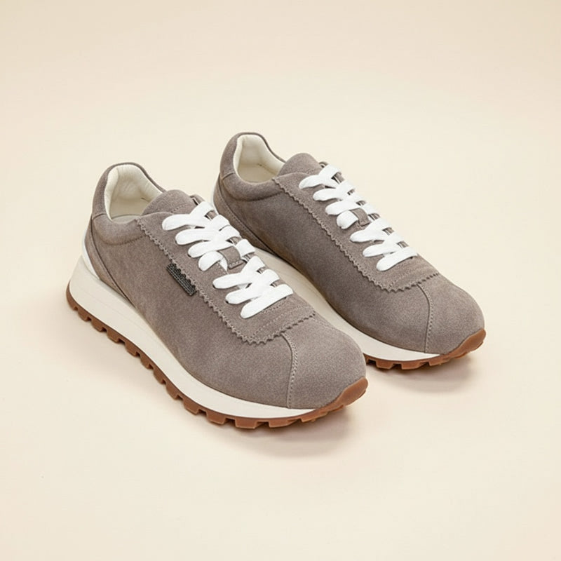 TAUPE SUEDE COURT TRAINER