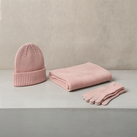 RIBBED KNIT WINTER TRIO SET