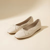 SQUARE TOE LEATHER BALLET FLAT
