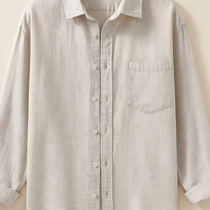 OATMEAL LINEN CAMP SHIRT